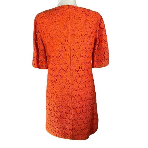 Trina Turk Crochet Orange overlay Shift Dress Size 8 Spring Summer women’s Mediu - Picture 7 of 14
